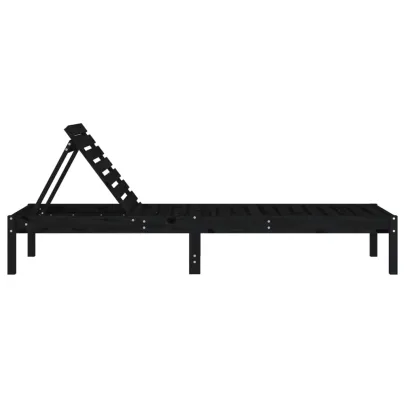 Șezlonguri de Exterior 2 buc - Lemn Masiv Negru | Livrare Gratuită