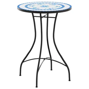 Masă Bistro Ceramică Mozaic Albastru Alb | Livrare Gratuită 2