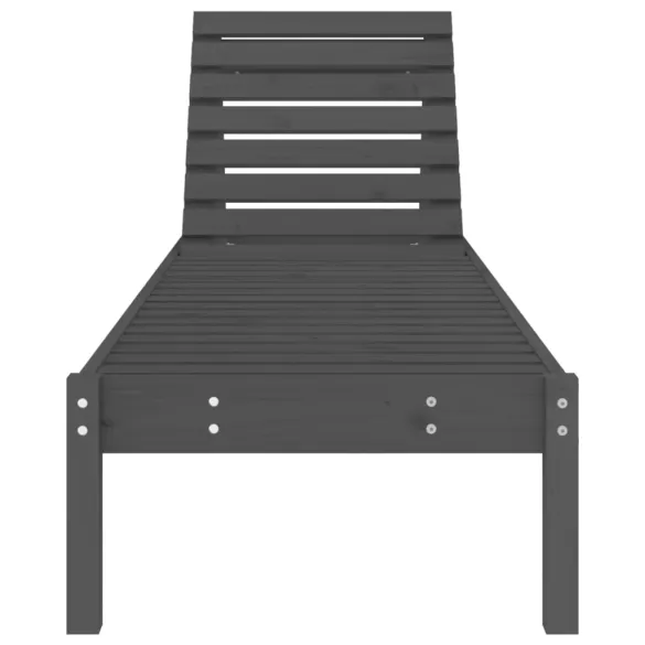 Șezlonguri Lemn Masiv Pin - 2 buc., Gri - Comandă cu Livrare Gratuită