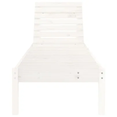 Șezlonguri Lemn Masiv Pin - Set 2 Bucăți - Alb - Livrare Gratuită