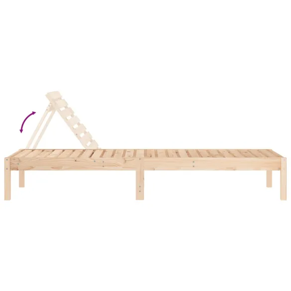 Șezlong Lemn Masiv de Pin - Reglabil, pentru Grădină și Piscină