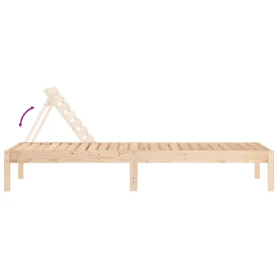 Șezlong Lemn Masiv de Pin - Reglabil, pentru Grădină și Piscină