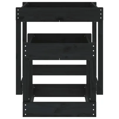 Mese pentru Nisip - Set 2 Bucăți - Lemn Masiv de Pin - Negru