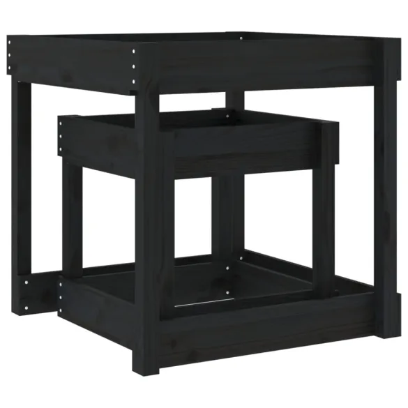 Mese pentru Nisip - Set 2 Bucăți - Lemn Masiv de Pin - Negru