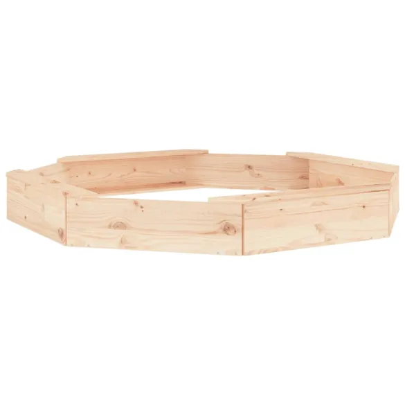 Cutie de Nisip cu Scaune Octogonale - Lemn Masiv de Pin