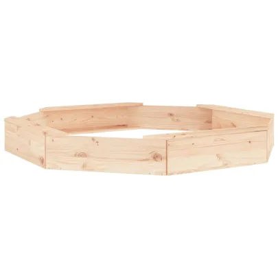 Cutie de Nisip cu Scaune Octogonale - Lemn Masiv de Pin