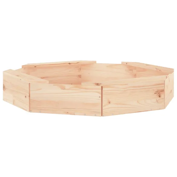 Cutie de Nisip cu Scaune Octogonale - Lemn Masiv de Pin