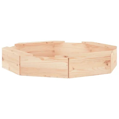 Cutie de Nisip cu Scaune Octogonale - Lemn Masiv de Pin