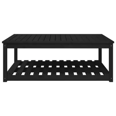 Masă Grădină Lemn Masiv Pin - Negru | Livrare Gratuită