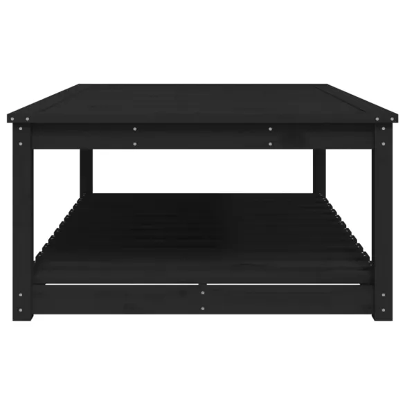 Masă Grădină Lemn Masiv Pin - Negru | Livrare Gratuită