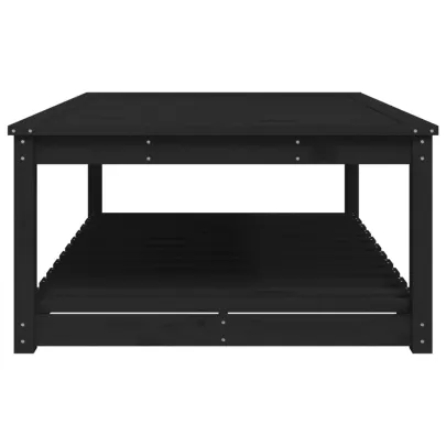 Masă Grădină Lemn Masiv Pin - Negru | Livrare Gratuită