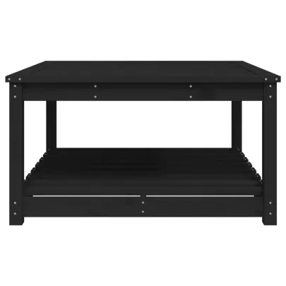 Masă Grădină Lemn Masiv Pin - Negru | Livrare Gratuită