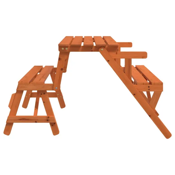 Masă de picnic convertibilă 2 în 1 - lemn masiv brad