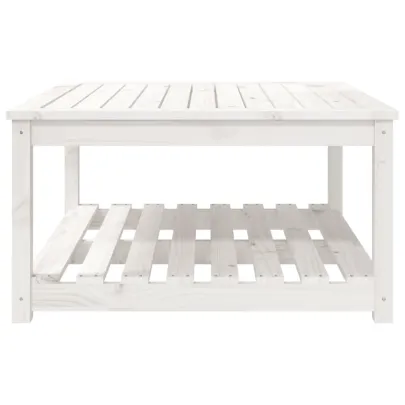 Masă Grădină Albă Lemn Pin | Livrare Gratuită