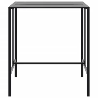 Masă de Bar Negru 100x100 cm - Oțel Rezistent
