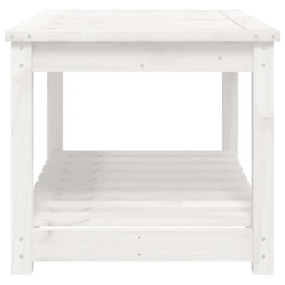 Masă Grădină Albă - Lemn Masiv de Pin - Livrare Gratuită