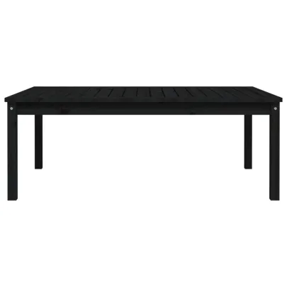 Masă Grădină Lemn Masiv Pin - Negru | Livrare Gratuită