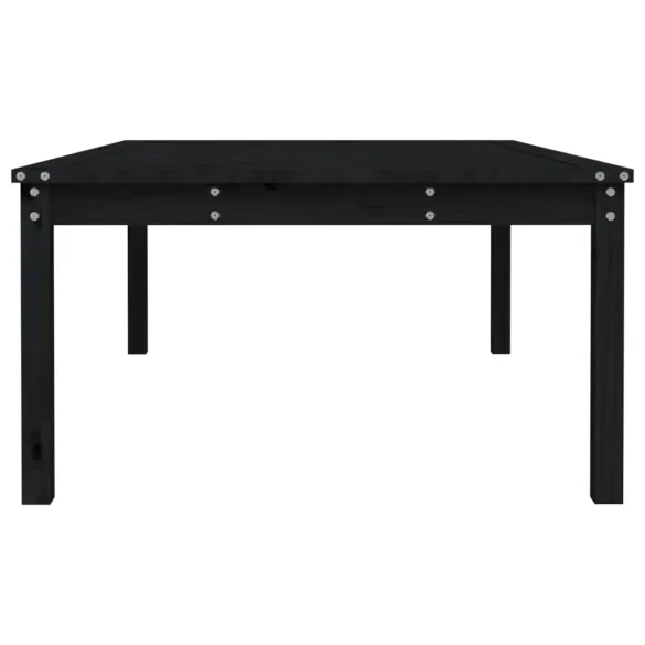 Masă Grădină Lemn Masiv Pin - Negru | Livrare Gratuită