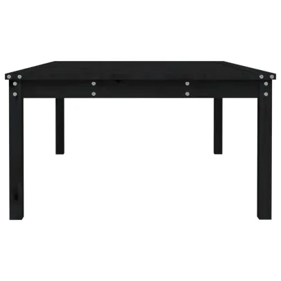 Masă Grădină Lemn Masiv Pin - Negru | Livrare Gratuită