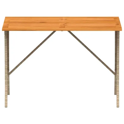 Masă Grădină Lemn Salcâm Bej Ratan Poly | Livrare Gratuită