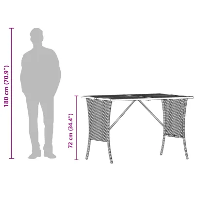 Masă Grădină Lemn Salcâm Bej Ratan Poly | Livrare Gratuită