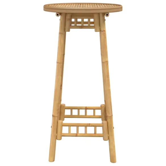 Masă Bar Exterior Bambus Rotundă | Livrare Gratuită