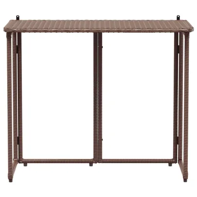 Masă Pliabilă Grădină Maro Poly Ratan - 90x51x75 cm