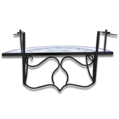 Masă suspendată balcon mozaic - Albastru și alb