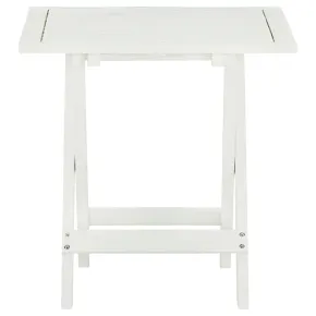 Masă Bistro Albă din Lemn Acacia Masiv - 46x46x47 cm 2