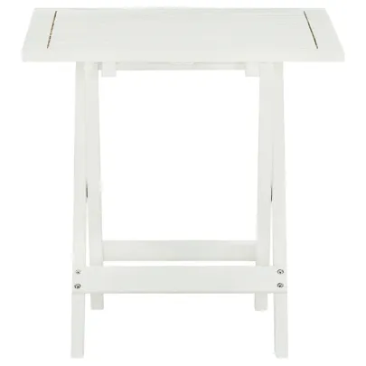 Masă Bistro Albă din Lemn Acacia Masiv - 46x46x47 cm