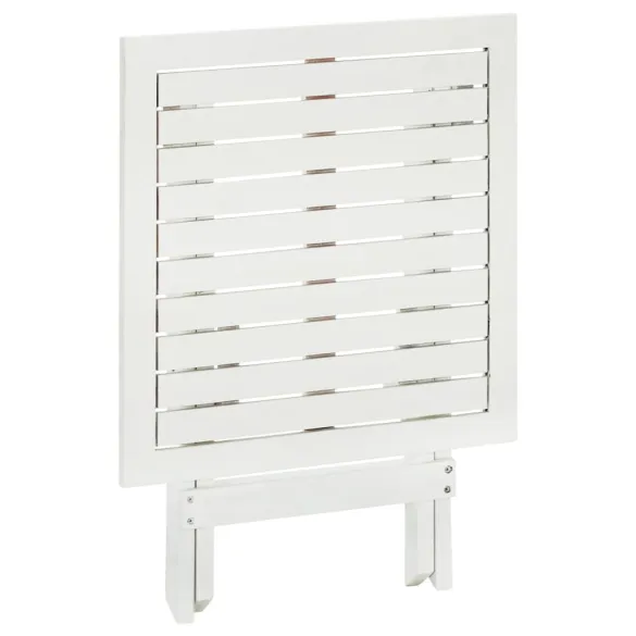 Masă Bistro Albă din Lemn Acacia Masiv - 46x46x47 cm