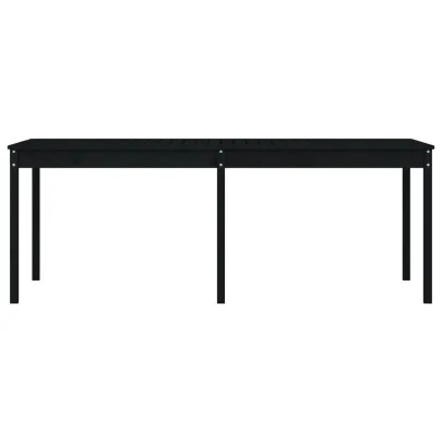 Masă Grădină Lemn Masiv Pin - Negru - Livrare Gratuită