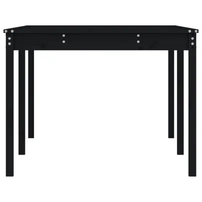 Masă Grădină Lemn Masiv Pin - Negru - Livrare Gratuită