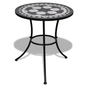 Masă Bistro Mozaic 60 cm - Alb și Negru | Livrare Gratuită