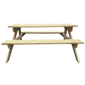 Masă picnic lemn natural - 150x135 cm - Livrare gratuită 2
