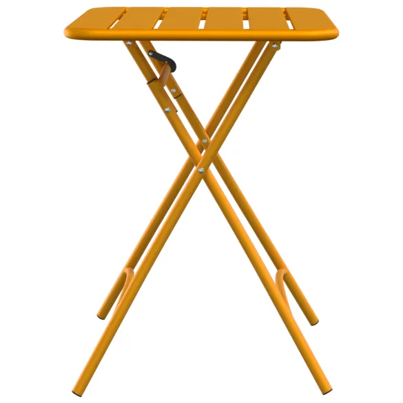 Masă Grădină Pliabilă Galben Muștar 55x55 cm - Oțel