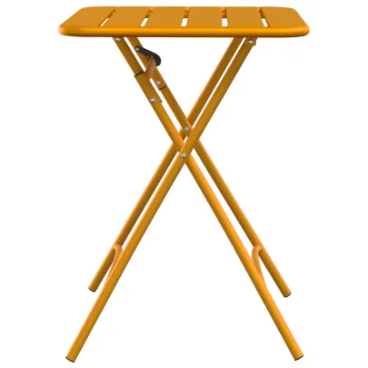 Masă Grădină Pliabilă Galben Muștar 55x55 cm - Oțel