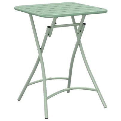 Masă Grădină Pliabilă Verde Mentă, Oțel - Livrare Gratuită