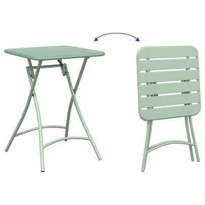 Masă Grădină Pliabilă Verde Mentă, Oțel - Livrare Gratuită