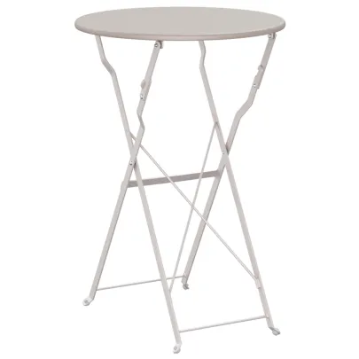 Masă de Bistro Pliabilă Bej pentru Exterior - Oțel Vopsit