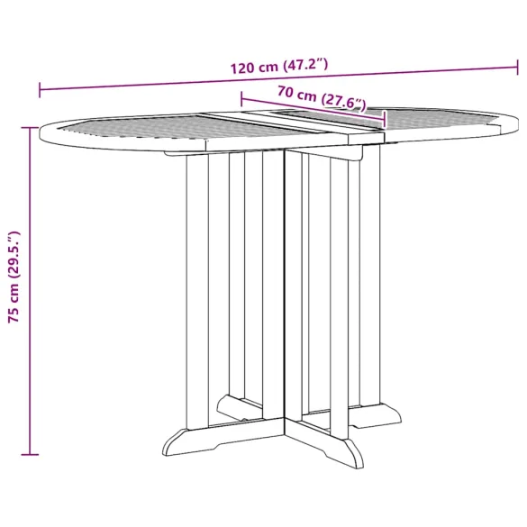 Masă Grădină Pliabilă Fluture Lemn Tec | Livrare Gratuită