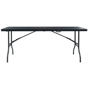 Masă Grădină Pliabilă Negru 180x75 cm - Ratan HDPE | Comandă 2