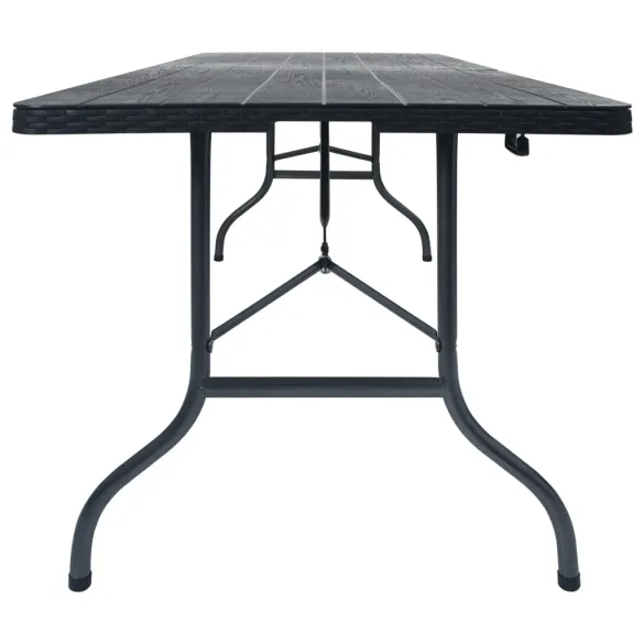 Masă Grădină Pliabilă Negru 180x75 cm - Ratan HDPE | Comandă Masă Grădină Pliabilă Negru 180x75 cm - Ratan HDPE | Comandă