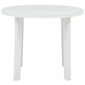 Masă Grădină Plastic Albă 89 cm | Livrare Gratuită 2