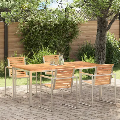 Masă Dining Exterior Lemn Tec Solid 180x90 cm