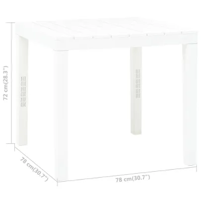 Masă Grădină Albă Plastic Rezistent - Livrare Gratuită