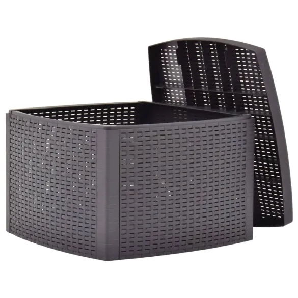 Masă Laterală Cafeniu Plastic pentru Exterior - Livrare Gratuită