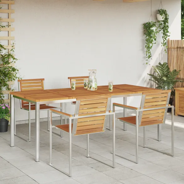 Masă Dining Exterior Lemn Acacia 200x90 cm - Livrare Gratuită