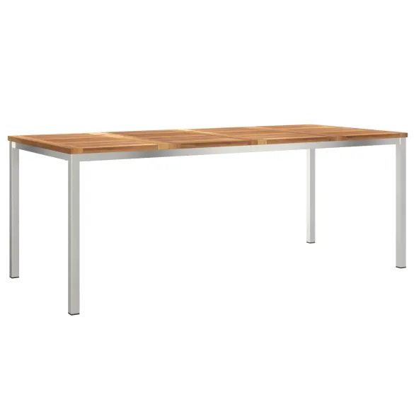 Masă Dining Exterior Lemn Tec Masiv 200x90 cm | Livrare Gratuită