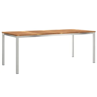 Masă Dining Exterior Lemn Tec Masiv 200x90 cm | Livrare Gratuită